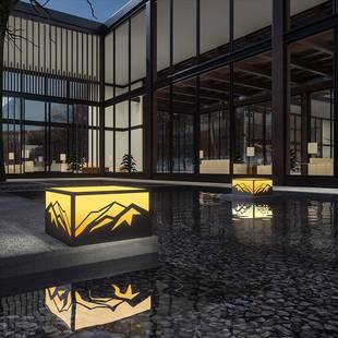 新中式太阳能柱头围墙灯户外庭院门柱灯花园公园景观灯别墅草坪灯