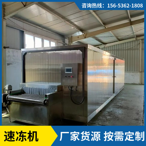 厂家直供全自动鸡爪鸡翅肉制品隧道式速冻机 海参生蚝速冻机设备