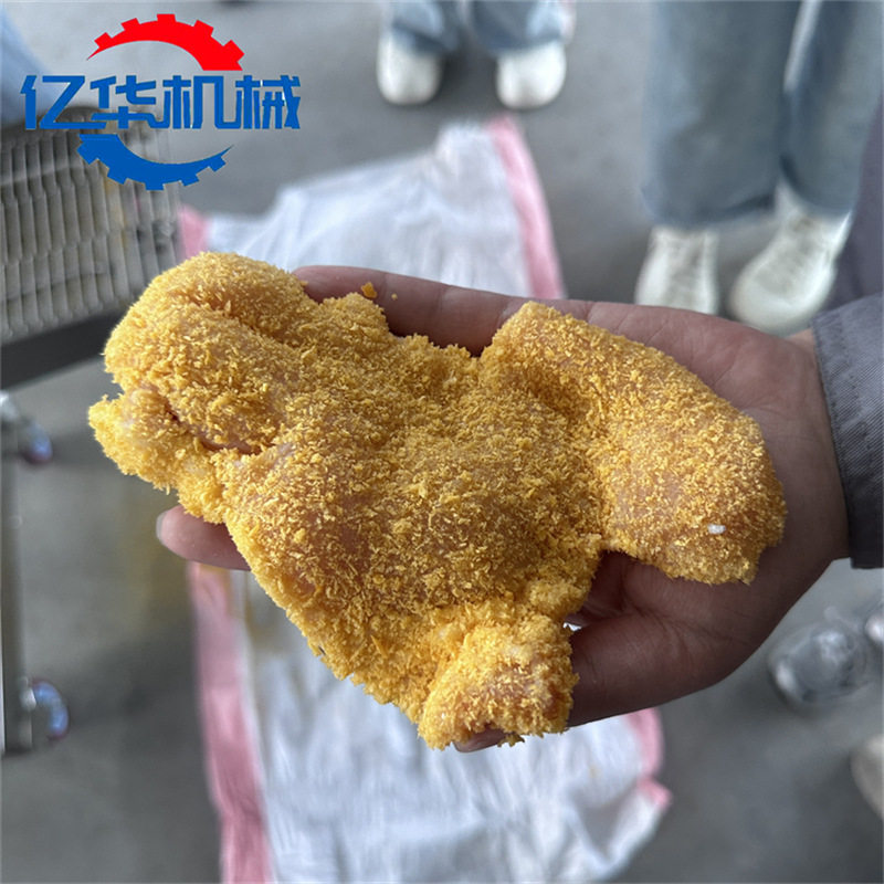 鸡柳上糠机全自动鸡柳棒裹糠机鸡排上浆裹糠设备实体厂家
