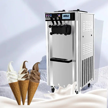 Icecream全自动冰淇淋机小型立式甜筒雪糕冰激淋奶浆机冰激凌