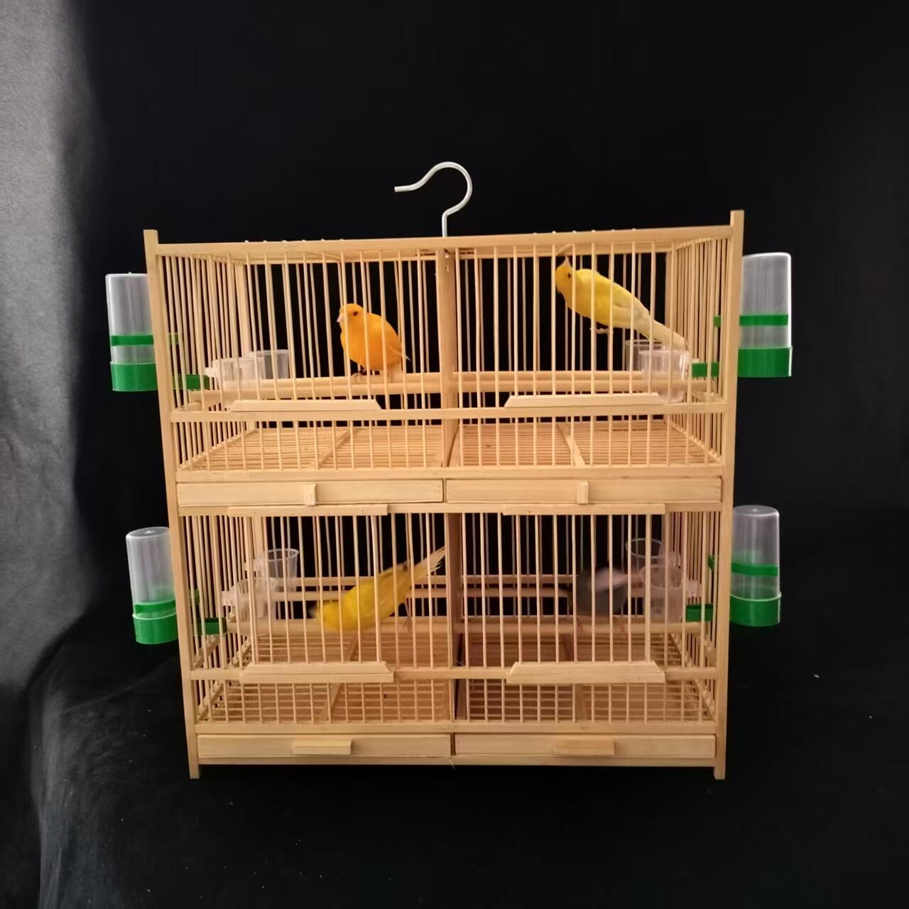特价精品四格鸟笼配件齐全带饮水器玉鸟文鸟绣眼贝子柳莺黄雀