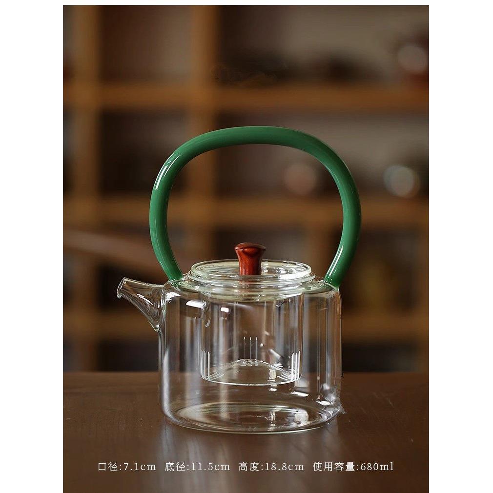 新羽 手工耐热玻璃养生煮茶壶 煮茶器 烧水壶 茶壶 功夫茶具 家用
