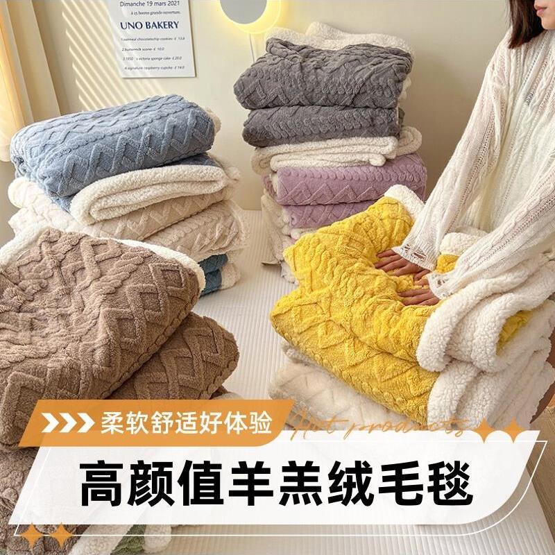 加厚空调房盖毯塔肤绒羊羔绒毛毯保暖秋冬季单双人休闲毯子铺床垫