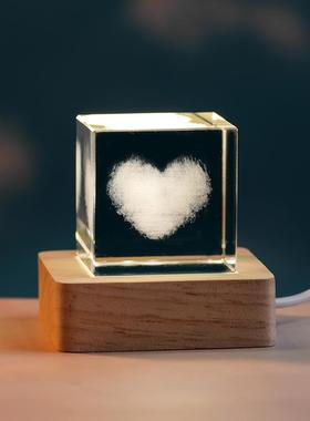 创意云朵太阳系方体水晶小摆件办公室书房桌面装饰品送人生日礼物
