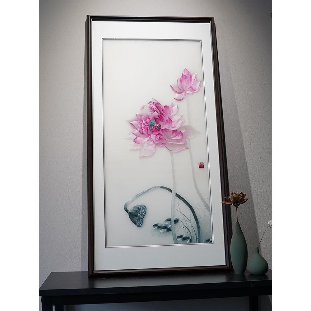 苏绣成品挂画客福字手工玄关刺绣现代新中式装饰画定制轻奢艺术品图片