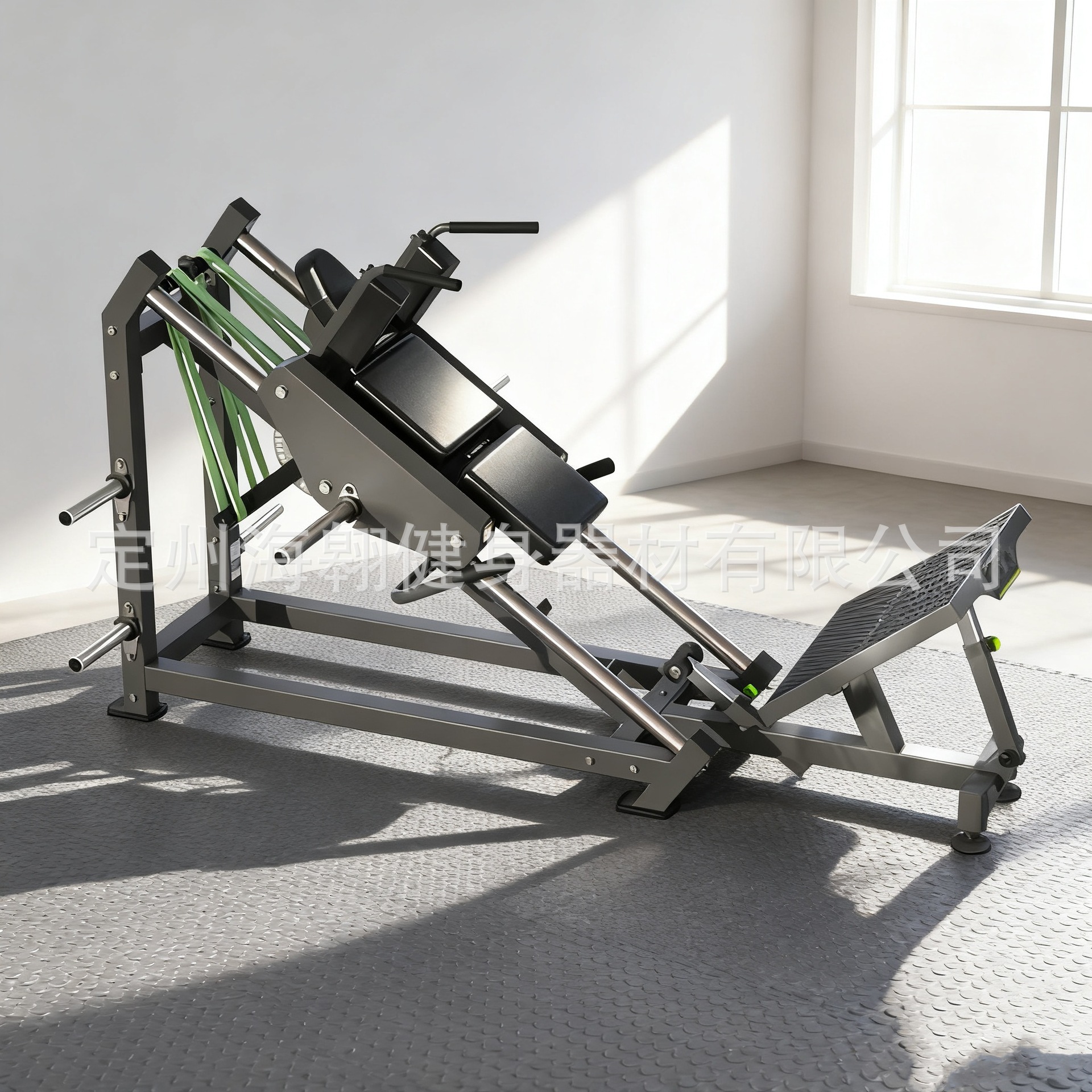 健身房商用挂片式哈克深蹲训练器多功能45度斜蹲机