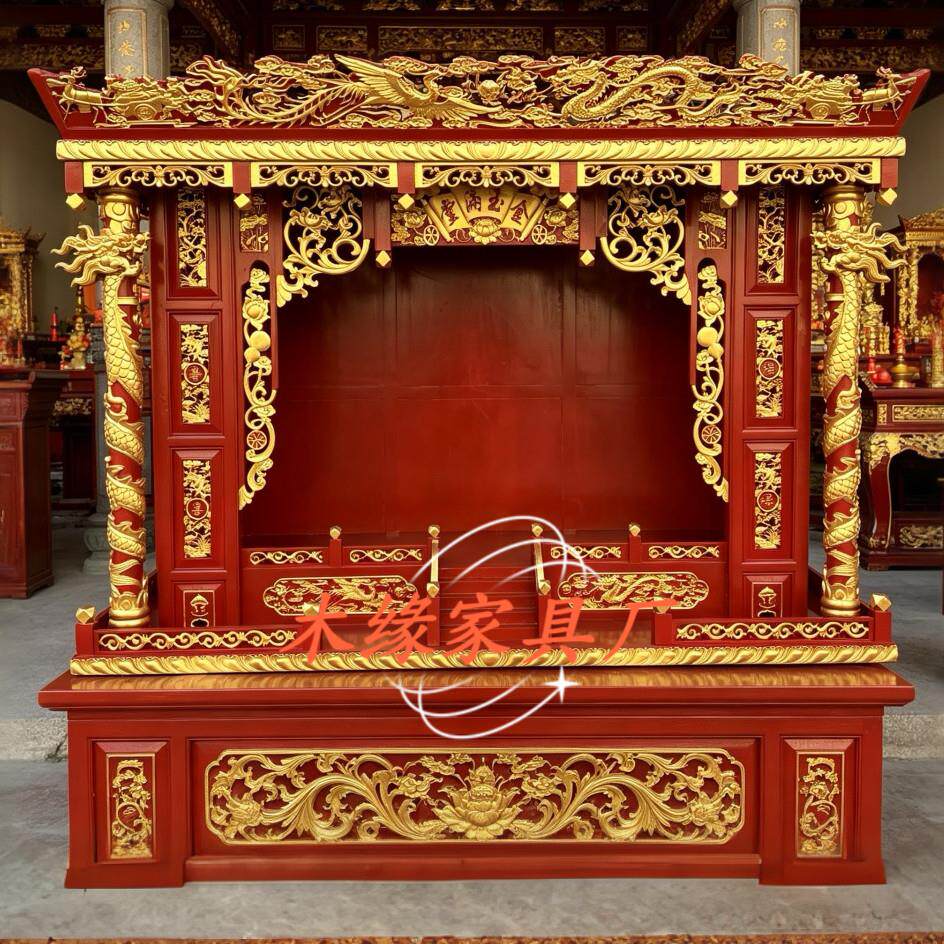 香樟木祠堂神龛祖先牌位神台神楼寺庙佛龛立柜实木佛龛定制