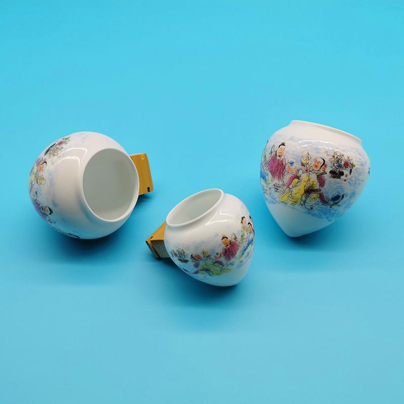 精品薄型青花鸡心杯画眉鸟食罐竹鸟笼食杯子领鸟杯虫杯沙杯鸟食缸