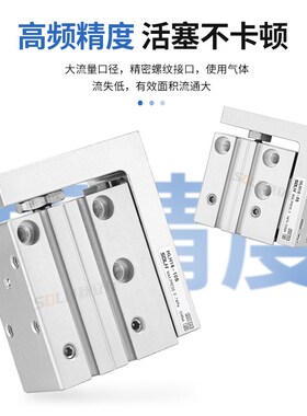 精密HLH导轨滑台气缸侧轨型HLH6/10/16/20X5X10X15XS20X25X30X40