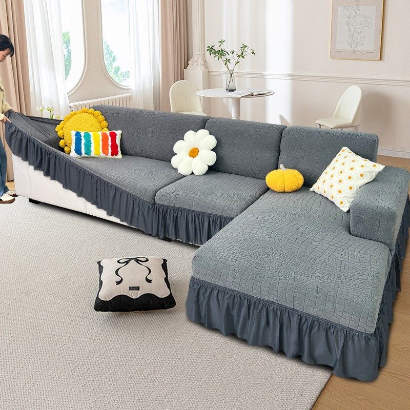 一体式全包沙发套罩四季通用三座一贵妃组合套装加V厚沙发垫防猫