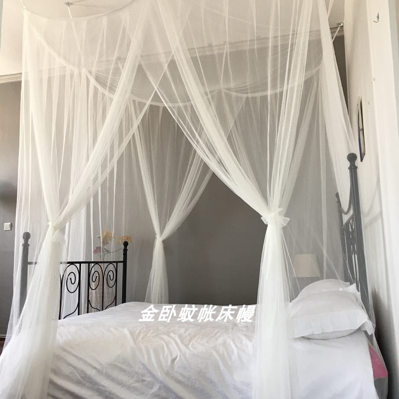 吊顶蚊帐简约百搭1m.2m单人1.8m床免安装加密老式双开门蚊帐宫廷