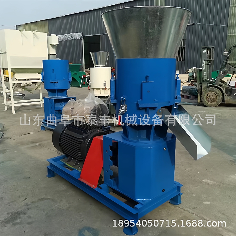 饲料颗粒机干湿两用秸秆造粒机鸡鸭鹅鱼兔猪牛羊制粒机家用颗粒机