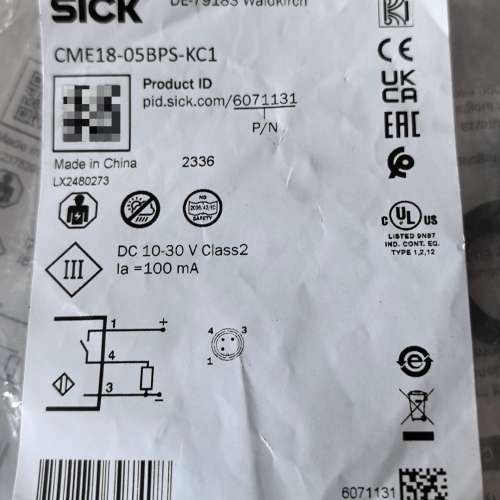 SICK西克CME18-05BPS-KC1 电容式接近开关议价