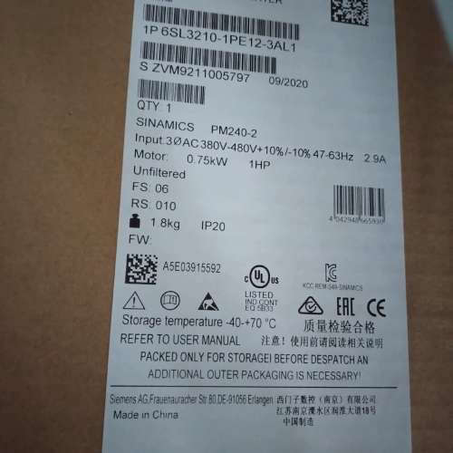 6SL3210-1PE12-3AL1西门子变频器有需要的来咨议价