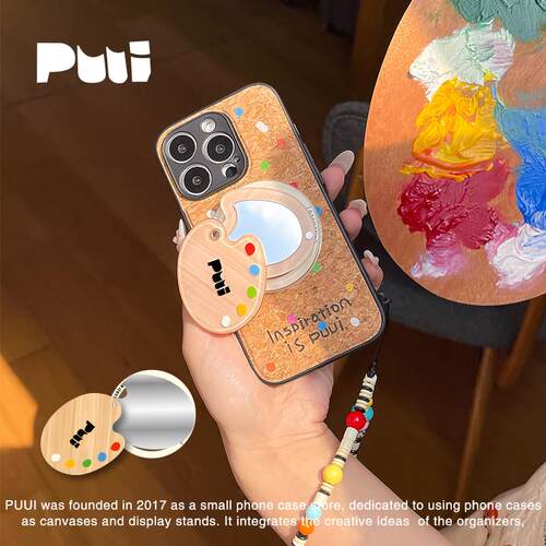 Puui噗又原创小画家系列磁吸手机保护壳保护壳磁吸支架带镜面手机