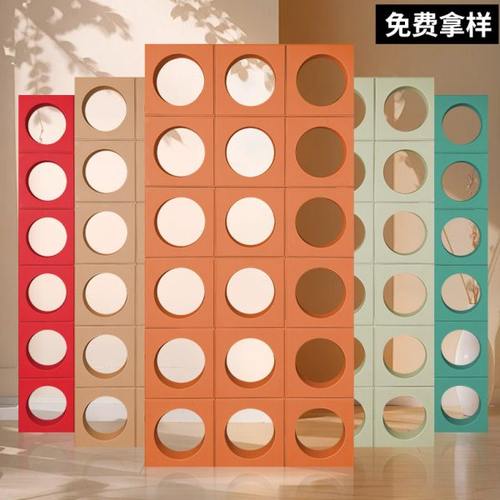 轻质非PU九宫格隔断ABS圆孔构件砖天圆格空心砖水泥砖隔断墙背景