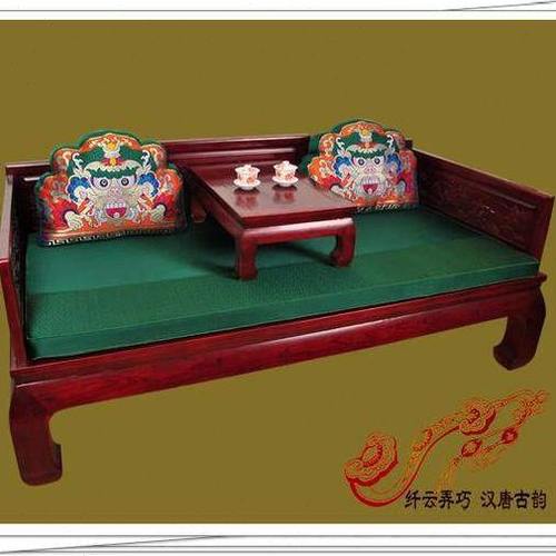 瑞唐  新中式 罗汉床垫飘窗垫门神靠枕手枕套件 九色可定制