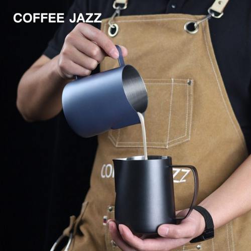 COFFEE JAZZ拉花缸304不锈钢奶泡杯咖啡器具导奶缸压纹尖嘴拉花杯