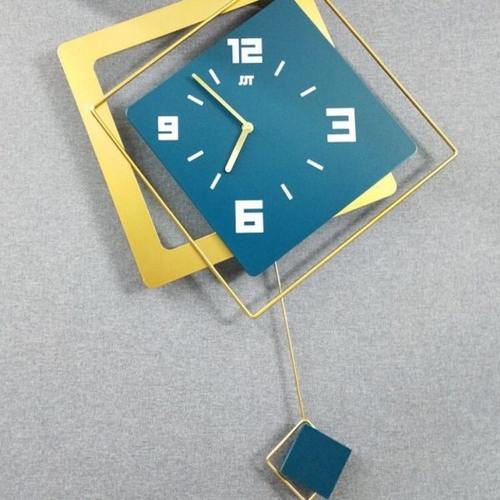 免打孔创意摇摆静音挂钟 现代轻奢主义装饰钟表 简约北欧客厅时钟