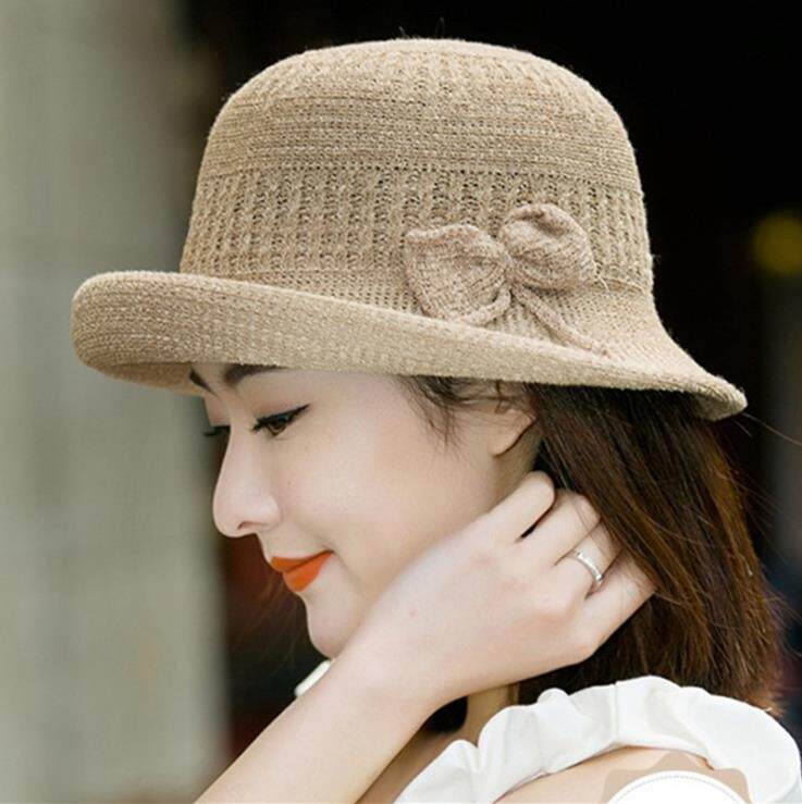 帽子女款2023新款短发适合戴的礼帽夏季洋气好看的女帽棉麻太阳帽