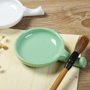 学生专区墨蝶 料碟 陶瓷v水碟墨碟简易多功能笔搁易携带文房四宝