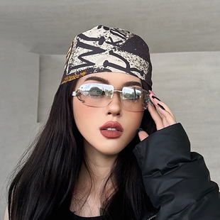 尤嘻岛美式复古街舞头巾男包头春秋纯棉小方巾丝巾女抹胸腰带夏季