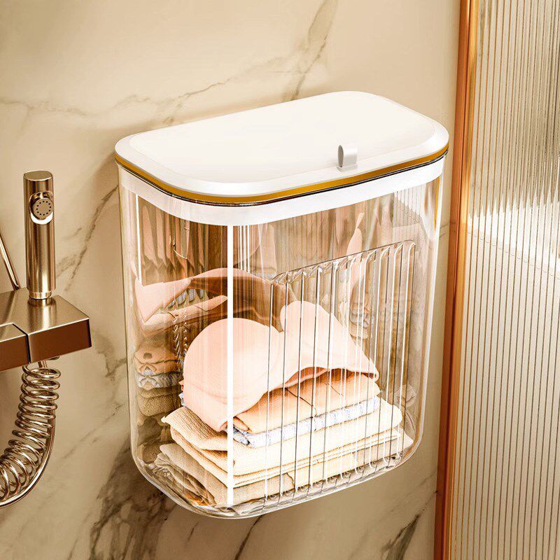 防水脏衣篓带盖家用壁挂置物收纳架浴室洗澡放干净衣服神器卫生间