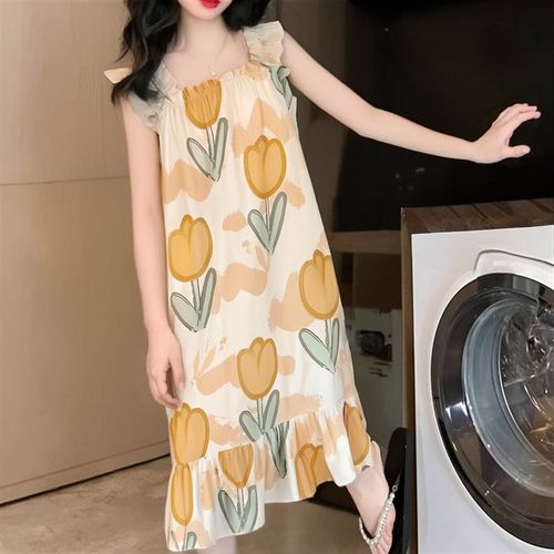 儿童睡衣裙子夏季新款公主风吊带女童睡裙冰丝小孩睡裙大童空调服