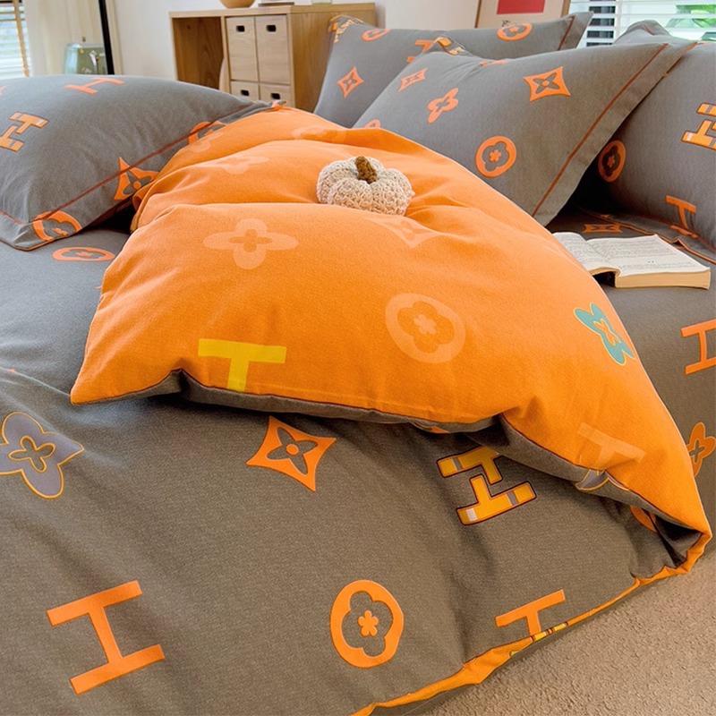 北欧风纯棉磨毛床上四件套100全棉加厚轻奢被套床单三件套床笠4