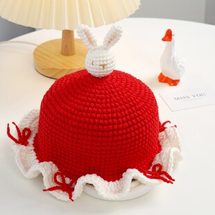 菲菲姐家手工编织宝宝帽子婴儿用品diy材料包孕期钩针毛线帽兔年