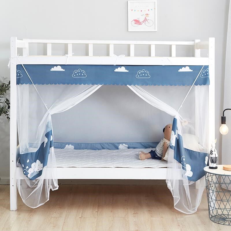 可伸缩蚊帐学生宿舍上下铺通用0.9m上下床寝室1.2拉链单人免安装