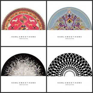 家用入户门口脚踏垫简约半圆进门地垫北欧门厅垫门前地毯防滑垫