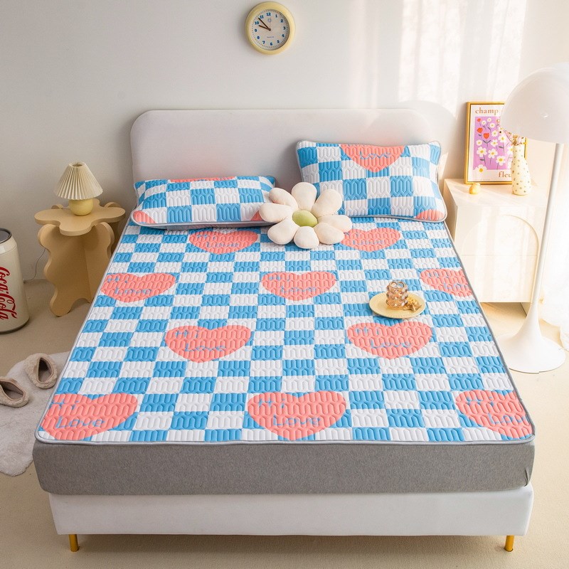 乳胶凉席三件套学生宿舍家用冰感B丝床垫床单可水洗折叠软席空调