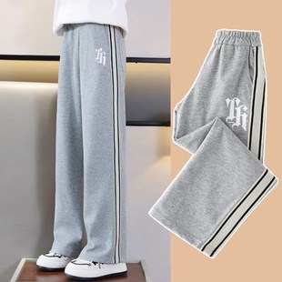 阔腿裤 新款 儿童薄款 直筒卫裤 女童裤 春秋女孩大童运动裤 子2024春装