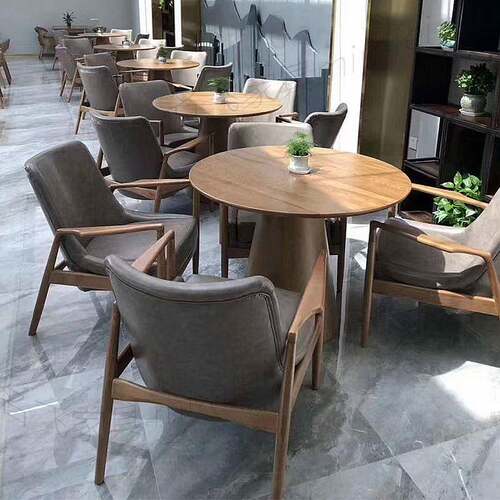 咖啡沙发茶几组合书店服务区休闲实木台椅北欧酒店民宿角几沙发椅