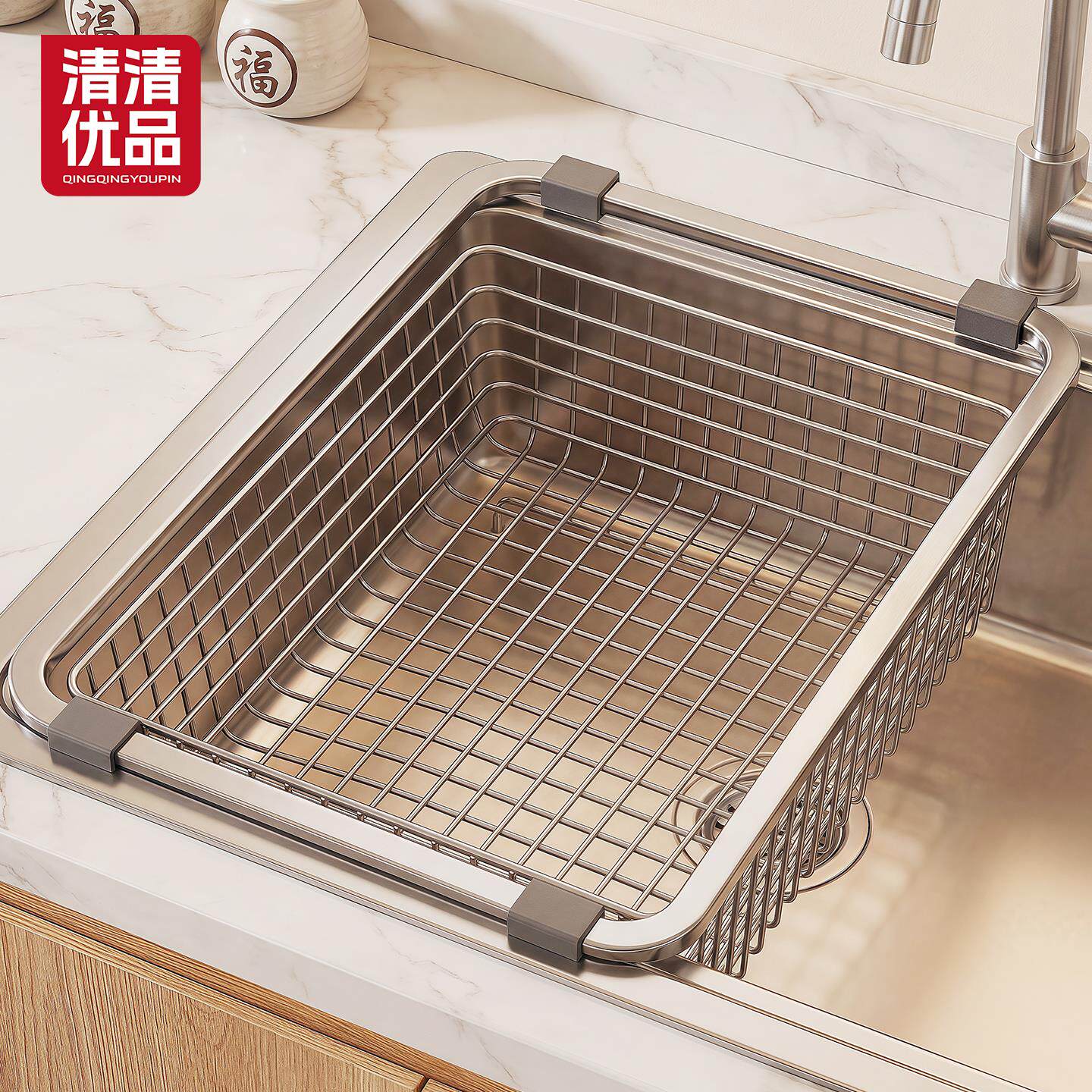 日系沥水篮厨房水槽不锈钢沥水槽沥水架洗菜盆水池滤水篮碗盘碟架