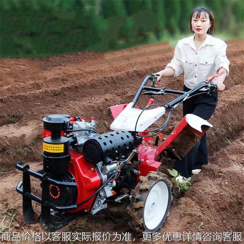 犁地耕田机农园菜地松土旋耕机188型柴油四驱微耕机 多功能耕地机