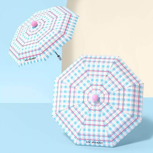 可爱遮阳伞设计师款黑胶晴雨两用女防晒抗UV全自动折叠遮阳夏
