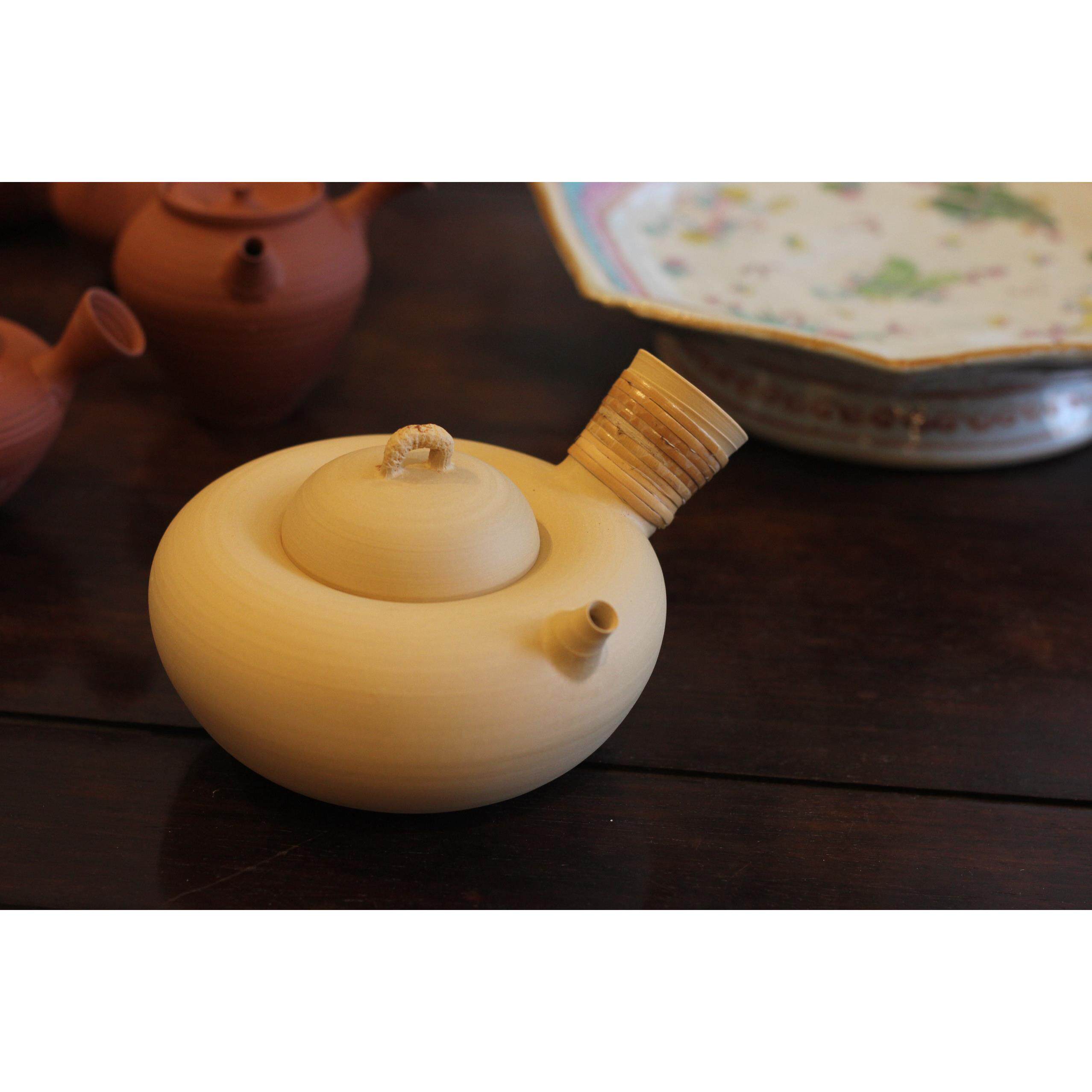 水木面包铫 白泥贝可砂铫茶壶 潮州手拉砂锅煮水碳壶侧把 白胖子