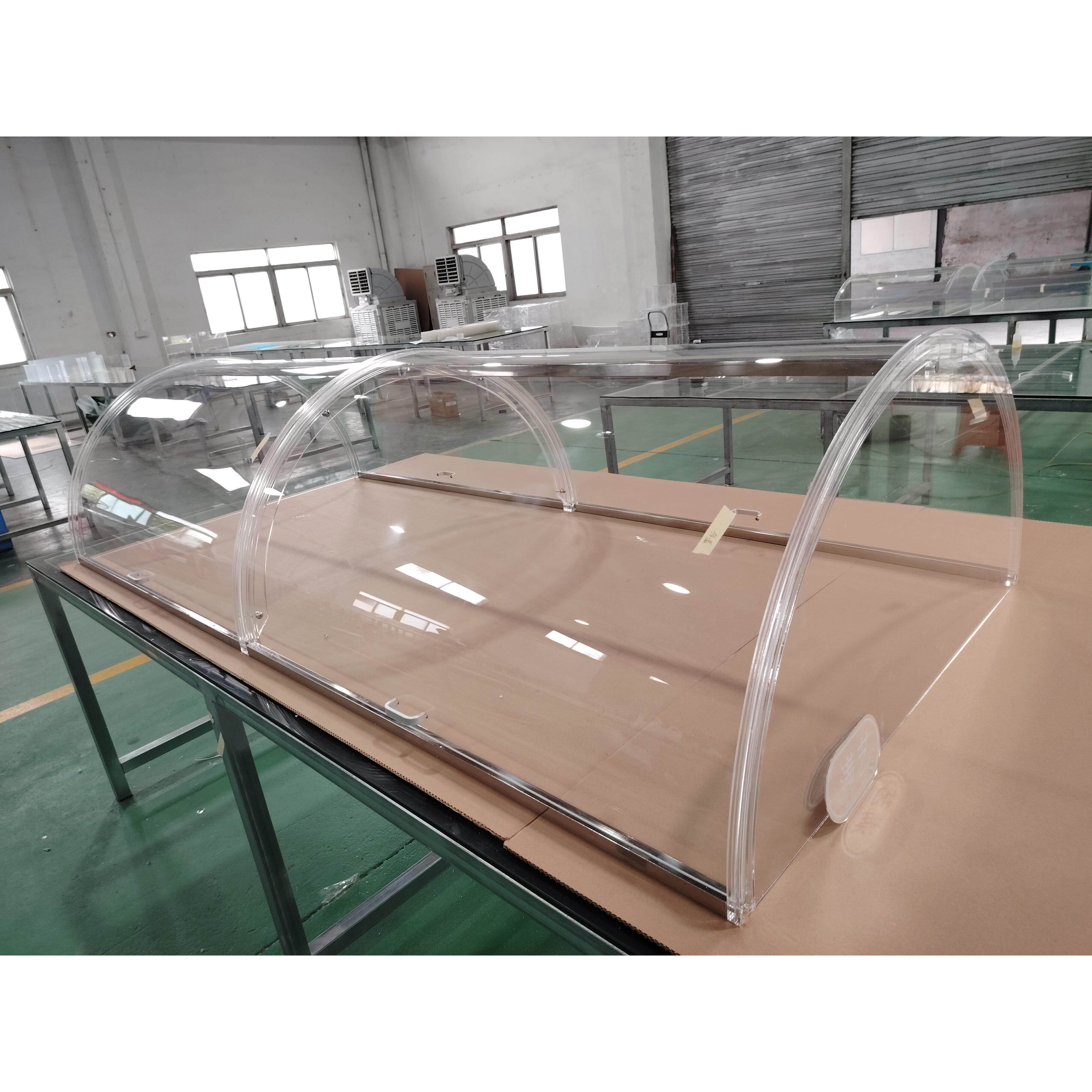 亚克力弧形罩熟食凉菜糕点烧烤 自助餐水果捞防尘罩超市摆摊专用