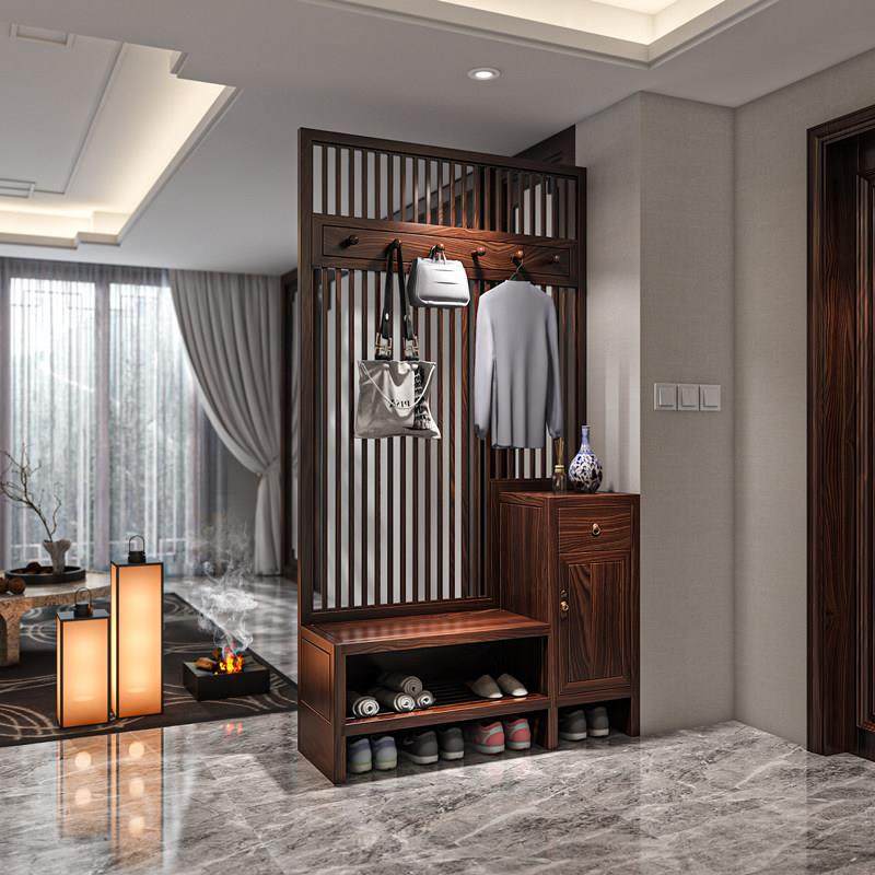 新中式屏风隔断柜家用遮挡实木现代简约玄关柜入户门口鞋柜挂衣架,住宅家具,门厅/玄关柜/玄关架,淘宝优惠券,粉丝福利购,淘宝优惠卷