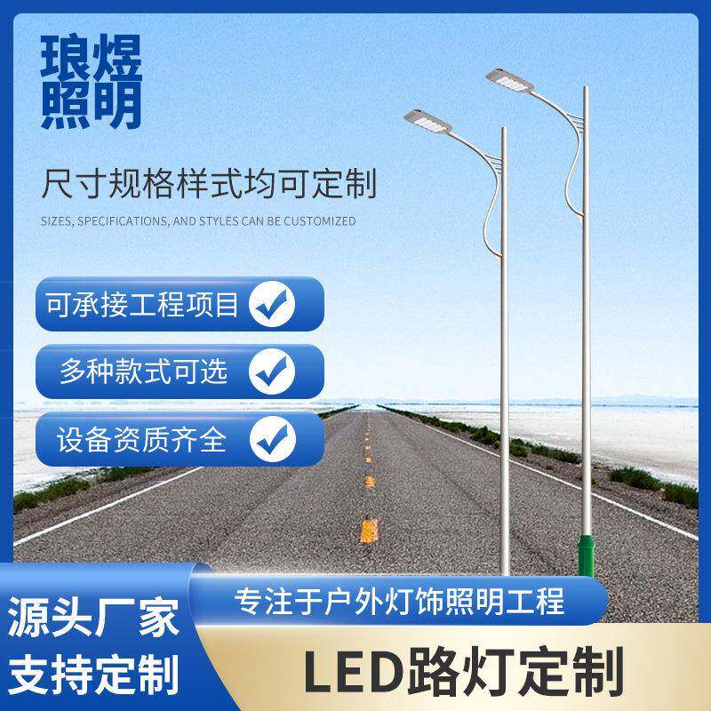 户外LED路灯道路照明灯市政建设不锈钢IP65防水路灯杆市政工程