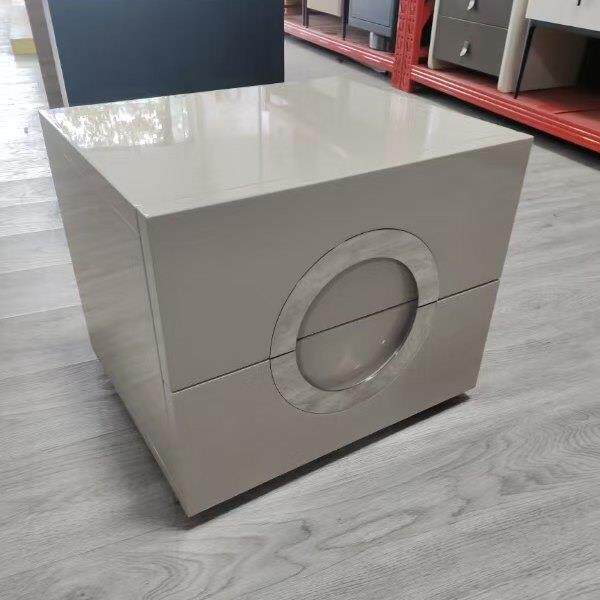 LtalianDesigner设计师烤漆床边柜玻璃压克力马鞍皮床头柜斗柜