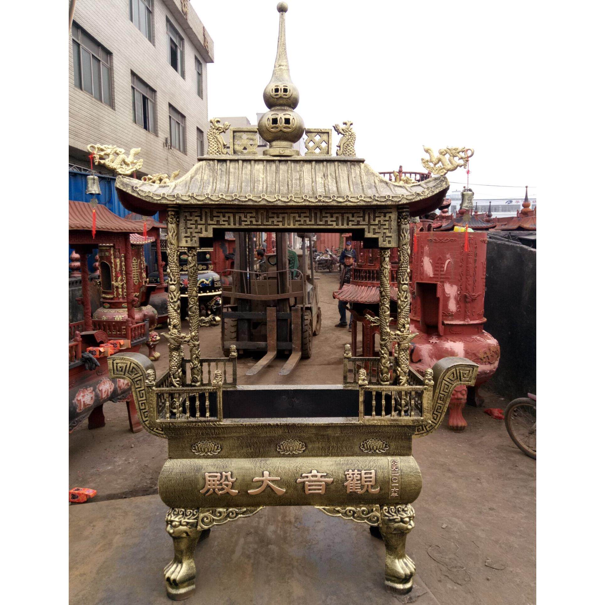 寺庙长方形香炉 铸铁香炉 寺院大型香炉宗祠祖庙生铁大香炉铜香炉