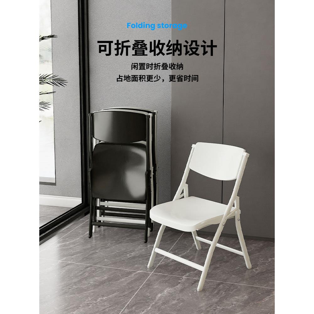 免安装培训椅带桌板塑料折叠椅打开即用靠背椅学生椅办公椅会议椅