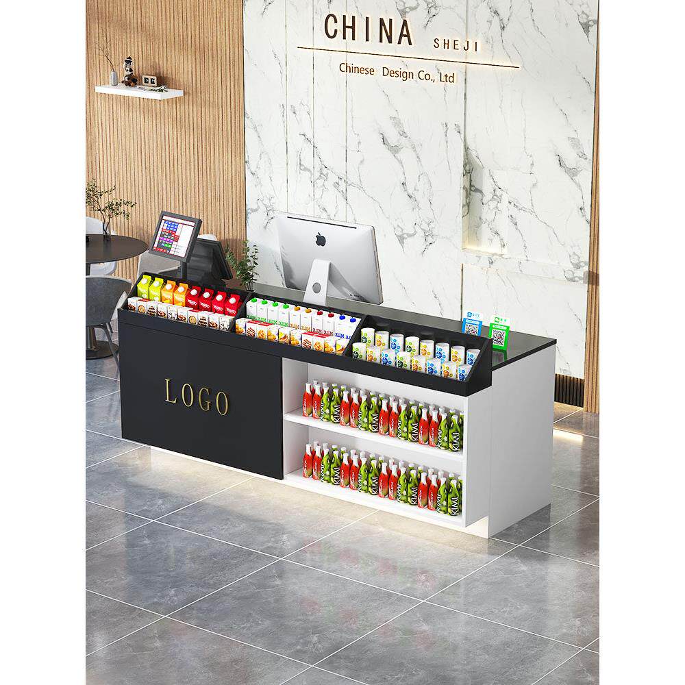 前台接待台吧台展示架奶茶店店铺小型柜台超市收银台便利店柜台桌