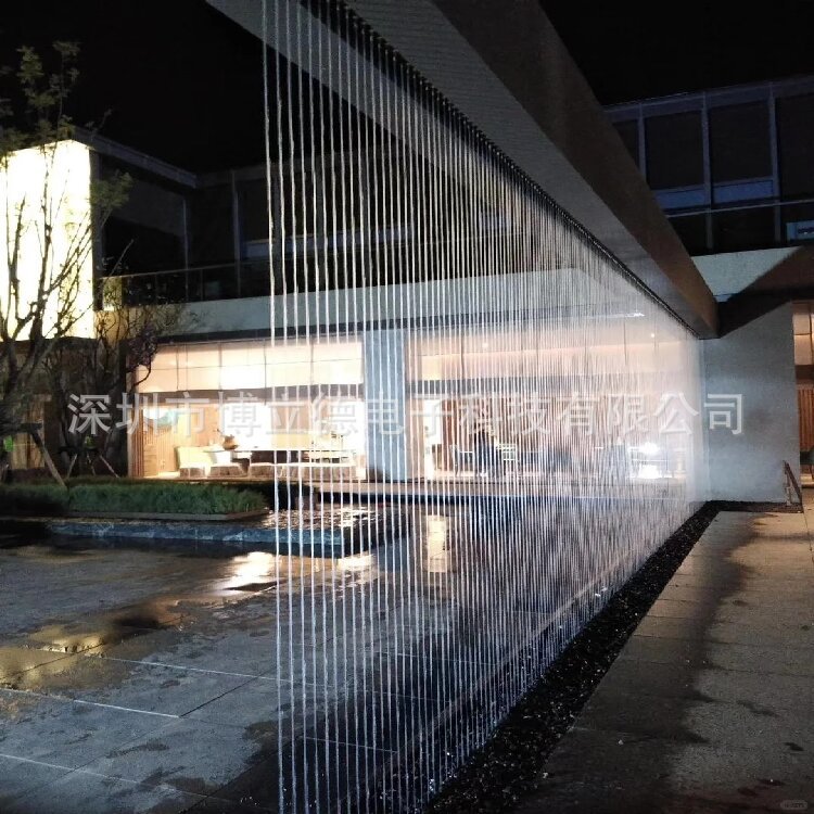厂家直供拉线水帘水帘墙装饰承建各类水景设计施工室内水幕墙户外