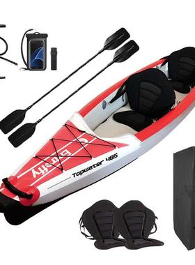 皮划艇Kayak双人充气船钓鱼船漂流橡皮艇冲锋舟独木舟划