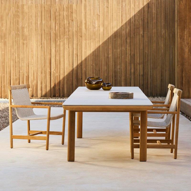 户外桌椅实木庭院藤编酒店别墅室外花园防腐柚木民宿露天家具组合