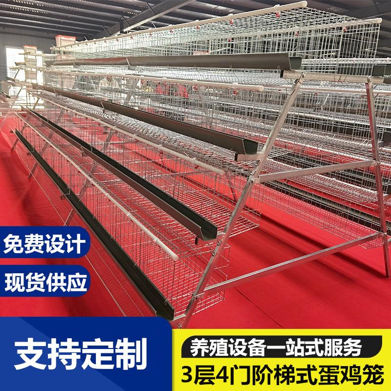 鸡笼阶梯式蛋鸡笼肉鸡笼鸡舍食槽鸡笼支架坚固镀锌丝焊接